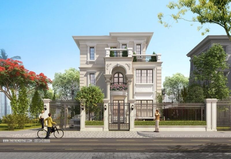 Sản phẩm thiết kế kiến trúc biệt thự Splendora An Khánh, Hoài Đức, Hà Nội phong cách tân cổ điển thiết kế biệt thự