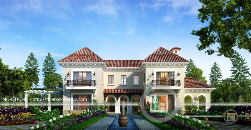 Mẫu thiết kiến trúc biệt thự song lập hiện đại tại Láng Hòa Lạc Hà Nội thiết kế biệt thự